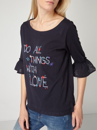 s.Oliver RED LABEL Shirt mit Message-Stickerei Dunkelblau 4