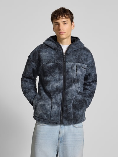 REVIEW Fleecejacke mit Reißverschlusstasche und Label-Detail Black 4