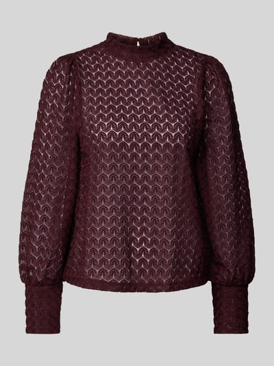 Vero Moda Regular Fit Blusentop aus Spitze mit Ballonärmeln Modell 'BECCA' Bordeaux 2