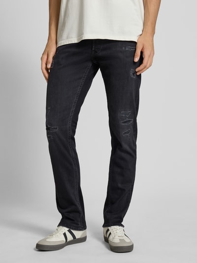 Replay Straight Fit Jeans im Destroyed-Look Modell 'GROVER' Black 4