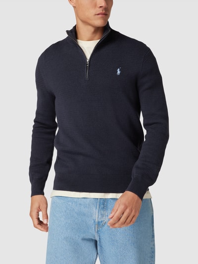 Polo Ralph Lauren Strickpullover mit Label-Stitching Marineblau 4