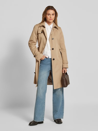 Jake*s Casual Trenchcoat mit Taillengürtel Sand 1