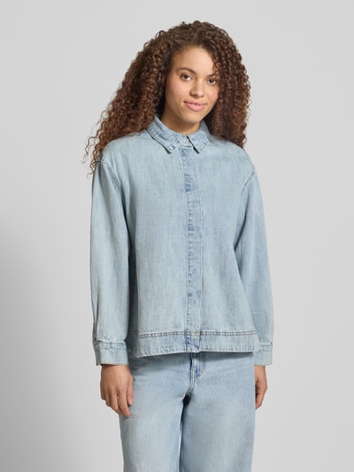 PIECES regular fit jeansblouse van puur katoen model 'GEGGO' Lichtblauw - 4