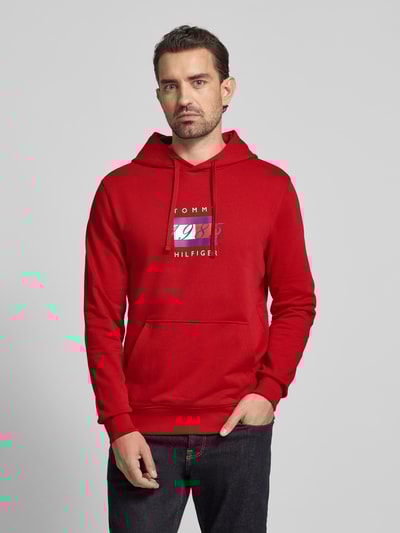 Tommy Hilfiger Regular Fit Hoodie aus reiner Baumwolle Rot 4
