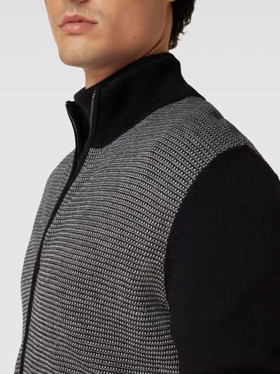 BOSS Strickjacke mit Label-Detail Modell 'Ladriano' Schwarz 3