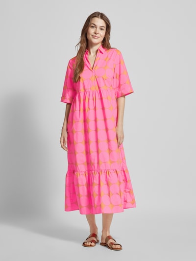 Christian Berg Woman Sukienka midi z efektem stopniowania i wzorem na całej powierzchni Różowy 4