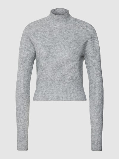 Noisy May Gebreide pullover met opstaande kraag, model 'NELLA' Middengrijs gemêleerd - 2