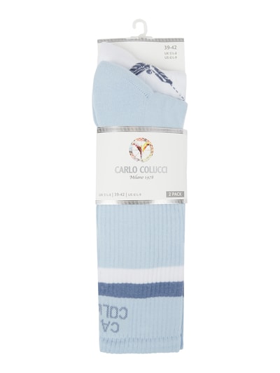 CARLO COLUCCI Sokken met stretch per 2 paar Lichtblauw - 2