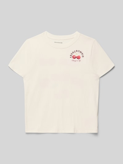 Abercrombie&Fitch relaxed fit T-shirt met gestikt logo Offwhite - 1