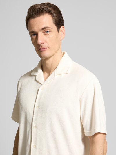 MCNEAL Slim Fit Freizeithemd aus Frottee Offwhite 3