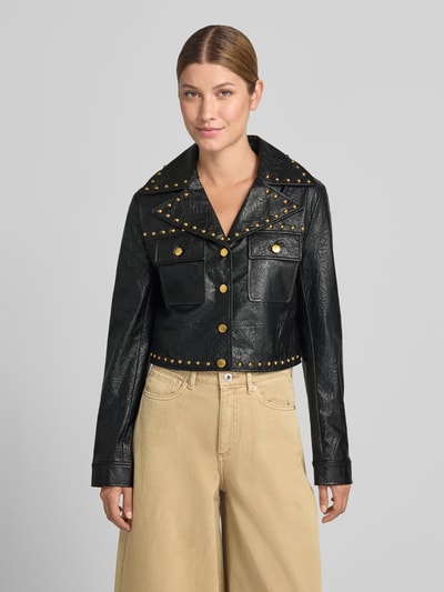 MICHAEL Michael Kors Cropped Jacke in Leder-Optik Modell 'STUDDED' Black 4