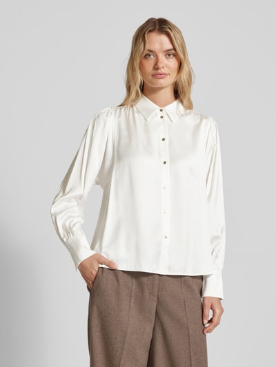 Marc Cain Regular fit overhemdblouse met manchetten Offwhite - 4