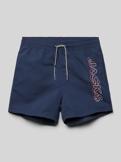 Jack & Jones Badehose mit Label-Print Modell 'SWIM' Marine 1