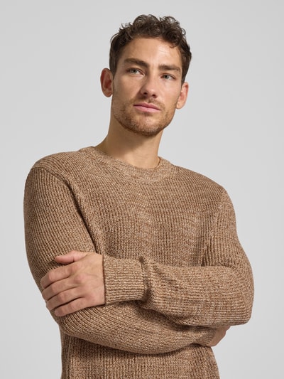 Tom Tailor Denim Relaxed Fit Strickpullover aus Baumwoll-Mix Sand 3