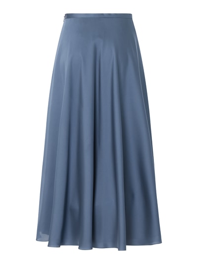 Swing Midirock aus Satin  Rauchblau 4