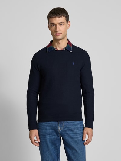 Polo Ralph Lauren Strickpullover mit Logo-Stitching Marine Melange 4