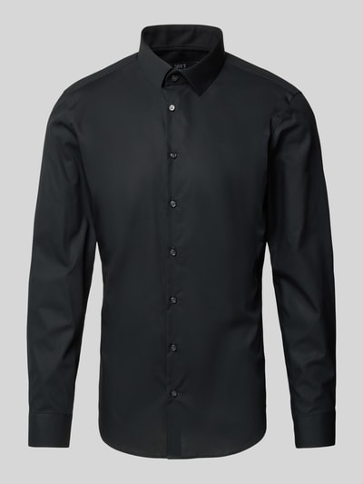 Jake*s Slim Fit Businesshemd aus Popeline Black 1