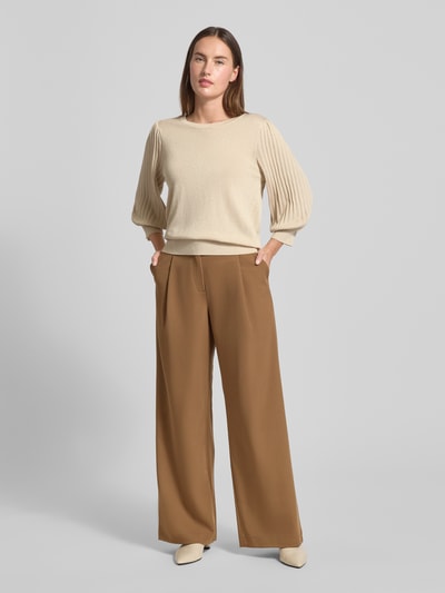 FREE/QUENT Strickpullover mit gerippten Abschlüssen Modell 'GLITTA' Offwhite 1