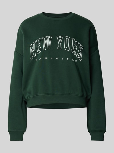 Only Loose Fit Sweatshirt aus Baumwoll-Mix Modell 'SWEAT' Dunkelgruen 2