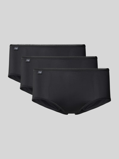 Produktfoto, Slip mit Label-Detail im 3er-Pack von Sloggi aus schwarzem Material-Mix mit Stretch-Anteil, körpernahe Passform.