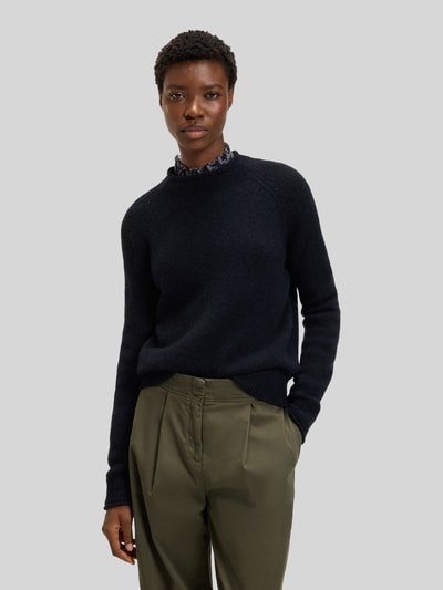 BOSS Orange Regular Fit Strickpullover aus Woll-Mix mit Alpaka Modell 'C_FESPERANASY' Dunkelblau 4