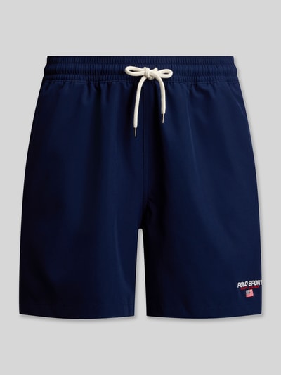Produktfoto, Badeshorts mit Label Stitching van Polo Ralph Lauren, effen kleuren, applicatie met labelstitching, tunnelkoordsluiting, elastische boord, zij-steekzakken, achterzak