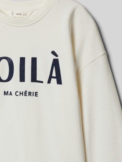 Mango Sweatshirt mit Label-Print Modell 'dublini' Offwhite 2