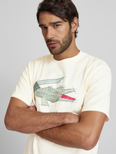 Lacoste T-shirt met labelstitching Offwhite - 3