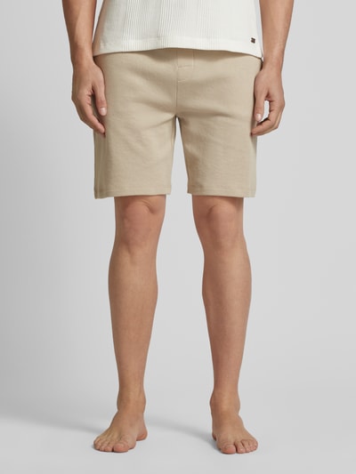 BOSS Regular Fit Shorts mit Strukturmuster Beige 4