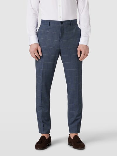 SELECTED HOMME Slim fit pantalon met glencheck-motief, model 'LIAM' Marineblauw - 6