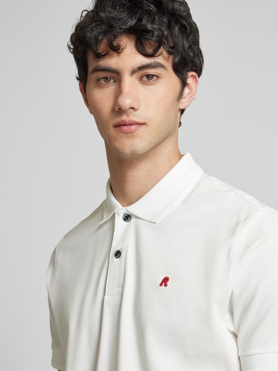 Replay Regular Fit Poloshirt mit Logo-Stitching Offwhite 3