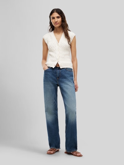 Tommy Hilfiger Regular Fit Strickweste aus reiner Baumwolle Ecru 1