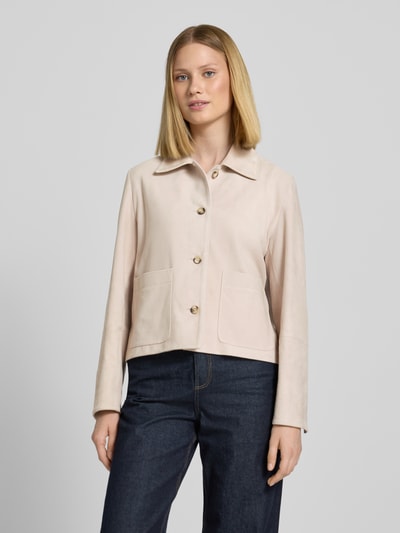 Windsor Lederjacke mit Umlegekragen Stein 4