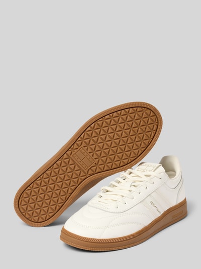 Tommy Jeans Lage sneakers van echt leer Ecru - 4