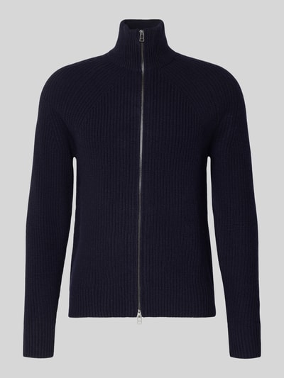 Forét Regular fit gebreid jack van zuivere wol Marineblauw - 2