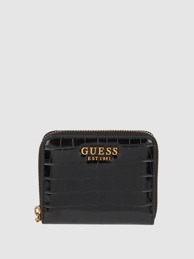 Guess Portemonnee in krokolook, model 'Laurel' Zwart - 1