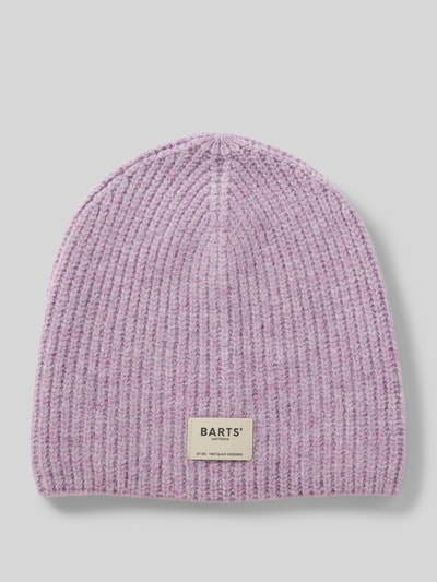 Barts Czapka beanie z naszywką z logo model ‘Darty’ Jasnofioletowy 1