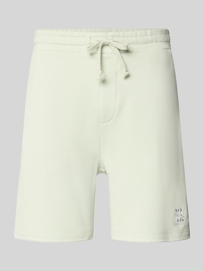 Produktfoto, Regular Fit Sweatshorts aus reiner Baumwolle Modell 'DARONOSO' von HUGO, kolor jednolity, krój regular fit, logo, przeszycia, pas z tunelem, kieszenie boczne i tylna, materiał sweat z czystej bawełny