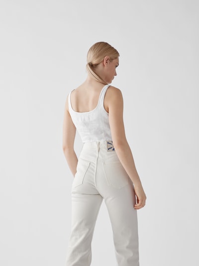 Honorine Crop Top aus Leinen Weiß 5