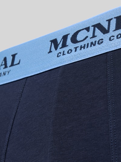 Produktfoto, Trunks mit elastischem Bund im 3er-Pack von MCNEAL z bawełny z domieszką stretchu, dopasowany krój, detal z logo, kolor granatowy