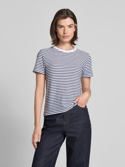 monari T-Shirt mit Strukturmuster Marine 4