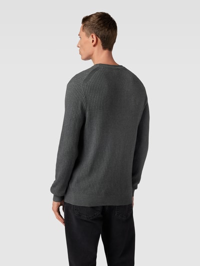 Christian Berg Men Strickpullover mit Strukturmuster Graphit Melange 5