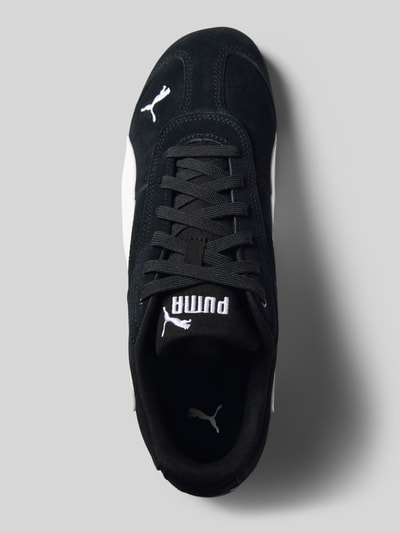 Produktfoto, Sneaker aus Leder-Mix mit Logo-Stitching von PUMA, czarny z białymi detalami, zaokrąglony nosek, sznurowanie, label, wysokość obcasa 2 cm, wysokość cholewki 8 cm, szerokość w rozmiarze 44,5: 8 cm