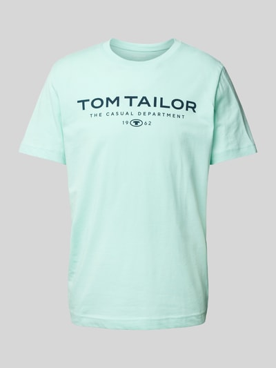 Tom Tailor Regular fit T-shirt van puur katoen Lichtturquoise - 2