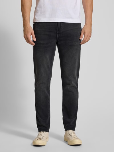 BOSS Orange Regular fit jeans met labelpatch, model 'ONYX' Donkergrijs - 4