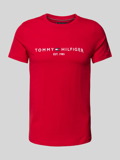 Tommy Hilfiger T-Shirt mit Label-Stitching Rot 2