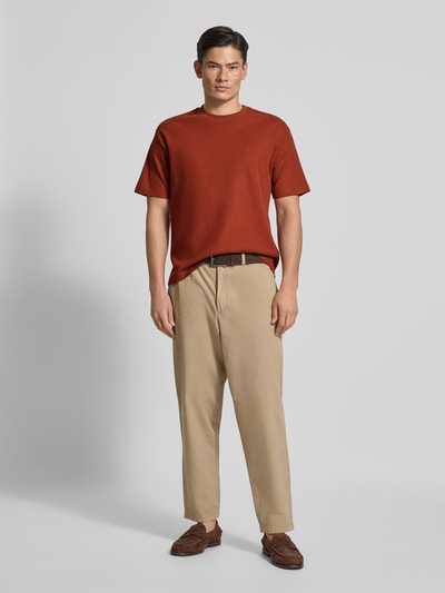 MCNEAL T-Shirt mit geripptem Rundhalsausschnitt Dunkelrot 1