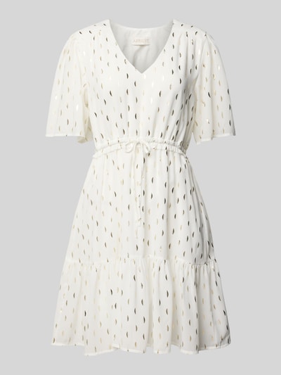 Apricot Knielanges Kleid mit V-Ausschnitt Offwhite 2