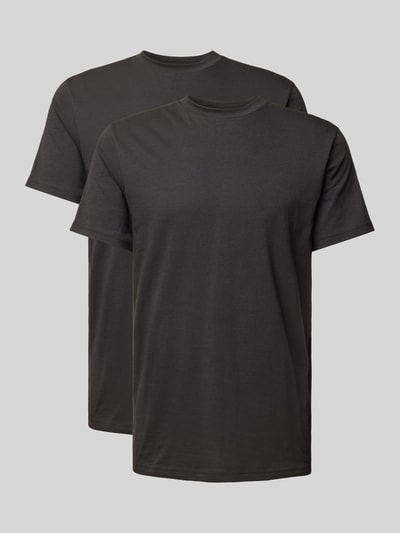 RAGMAN T-Shirt mit geripptem Rundhalsausschnitt Black 1