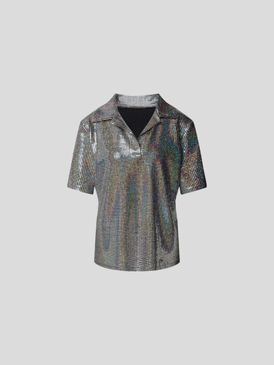 Dodo bar Or Blusenshirt in Glitzer-Optik Silber 2